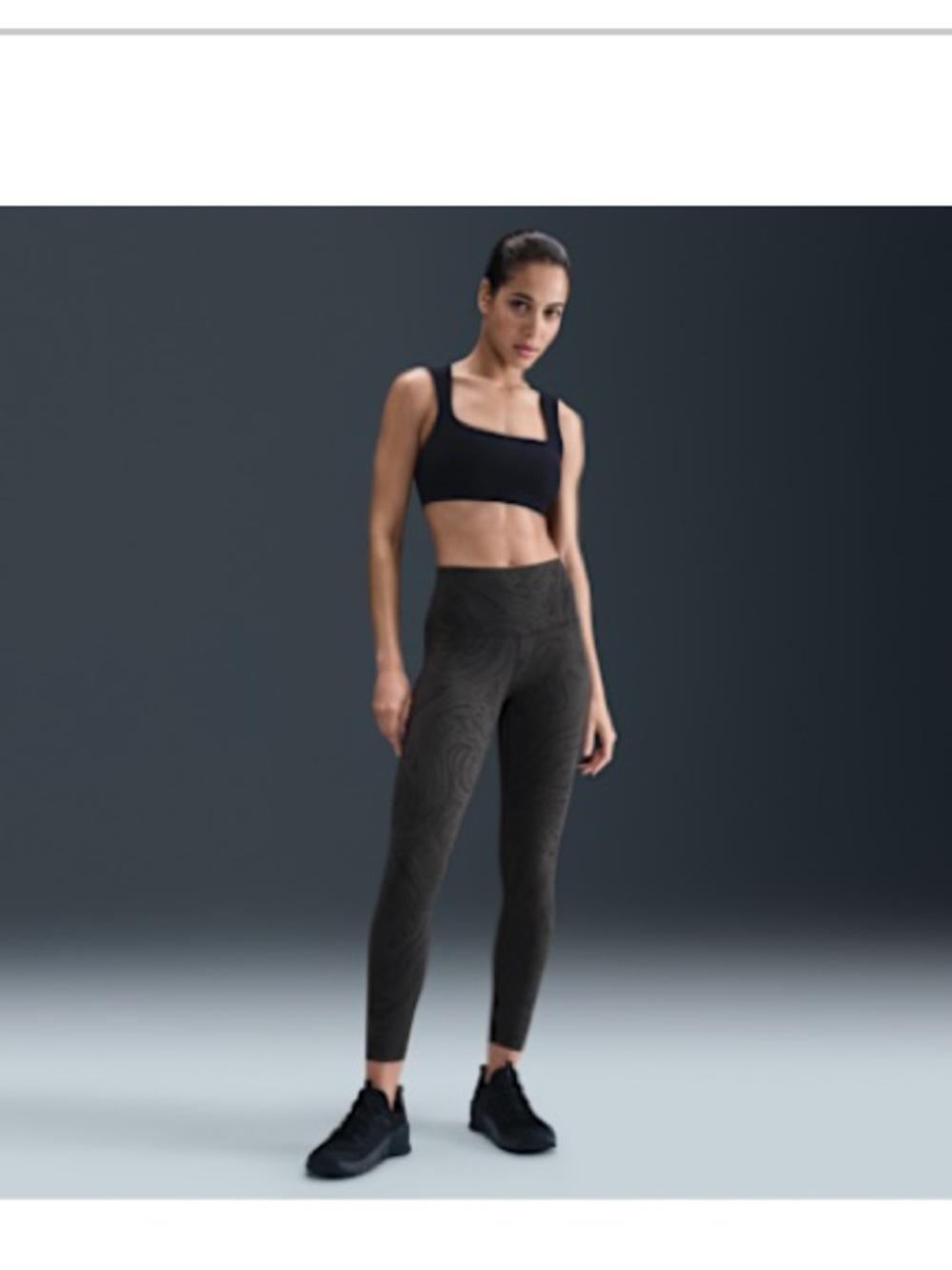 Nike Zenvy High-Waisted 7/8 Printed Leggings - Black/Dark Smoke Grey XS